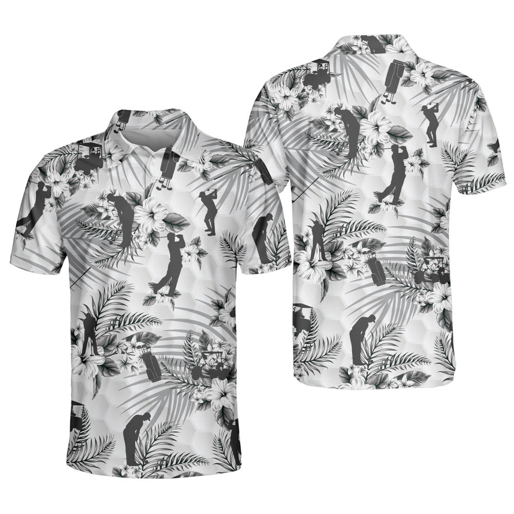 Floral Golf Polo Tropical Golf Shirts Men Mens Tropical Shirts Short Sleeve Floral Shirts Sports Polo for Men