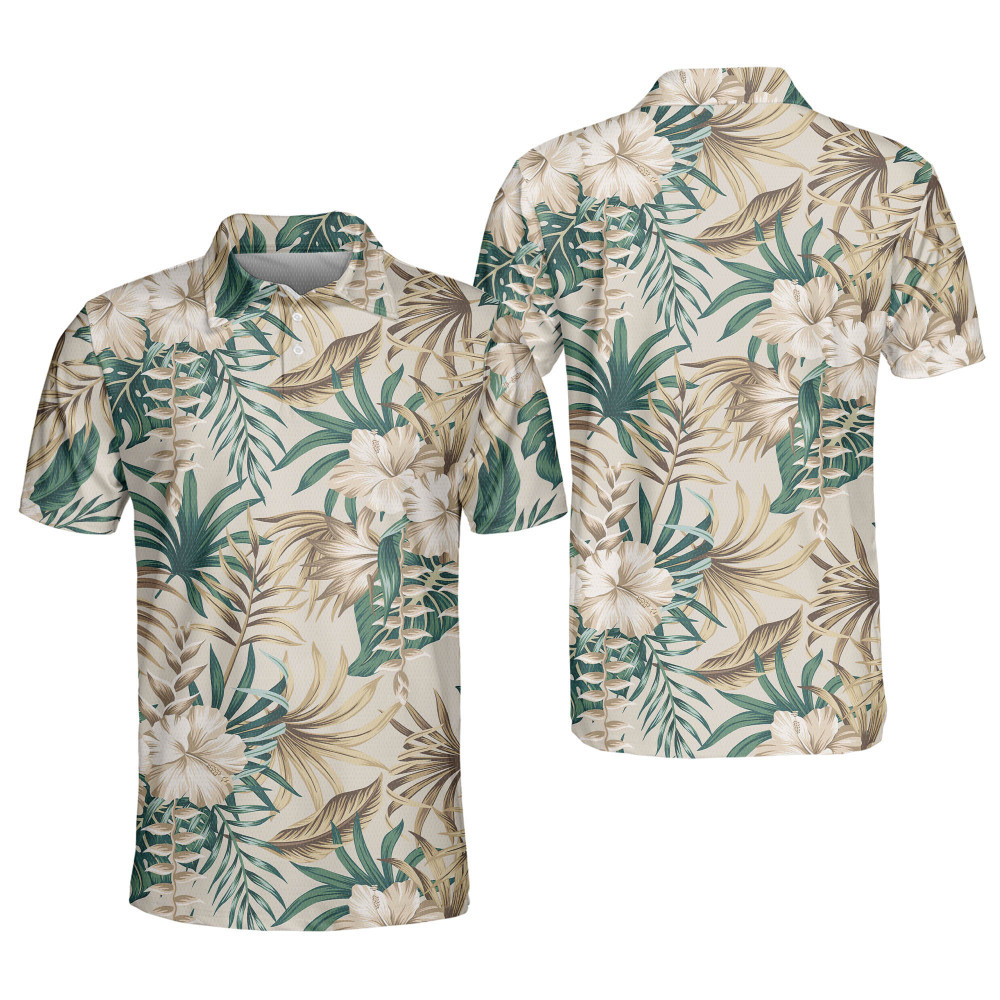 Floral Golf Polo Tropical Golf Shirts Men Mens Tropical Shirts Short Sleeve Floral Shirts Sports Polo for Men