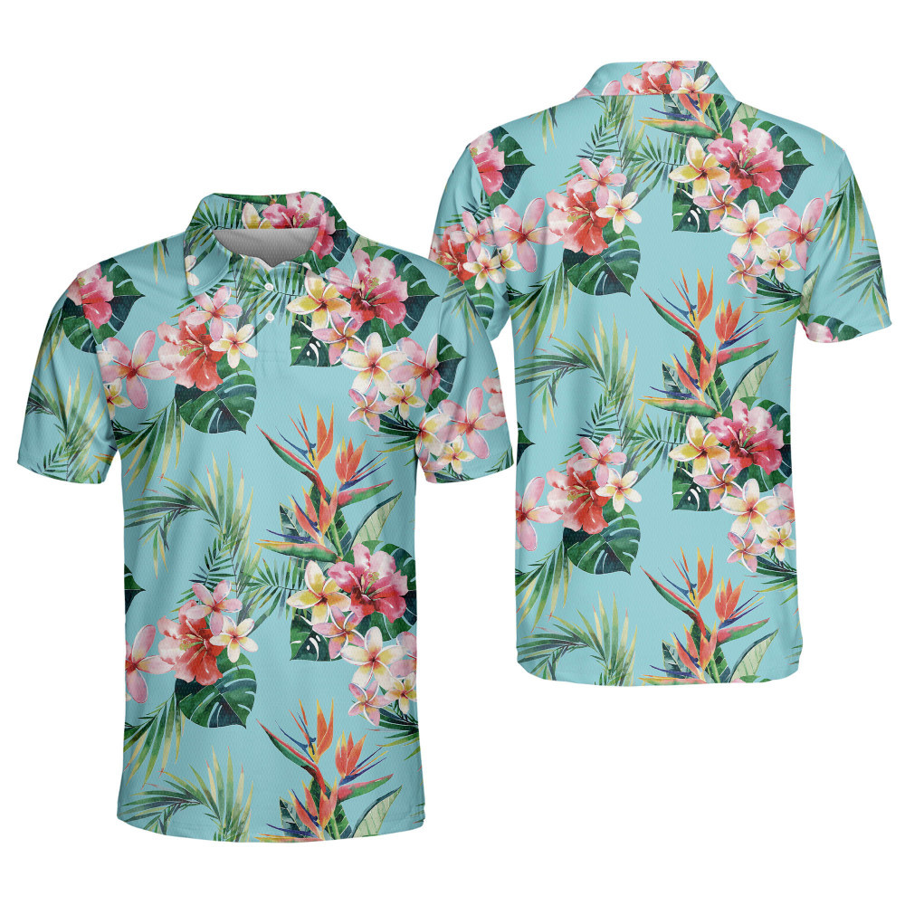 Floral Golf Polo Tropical Golf Shirts Men Mens Tropical Shirts Short Sleeve Floral Shirts Sports Polo for Men