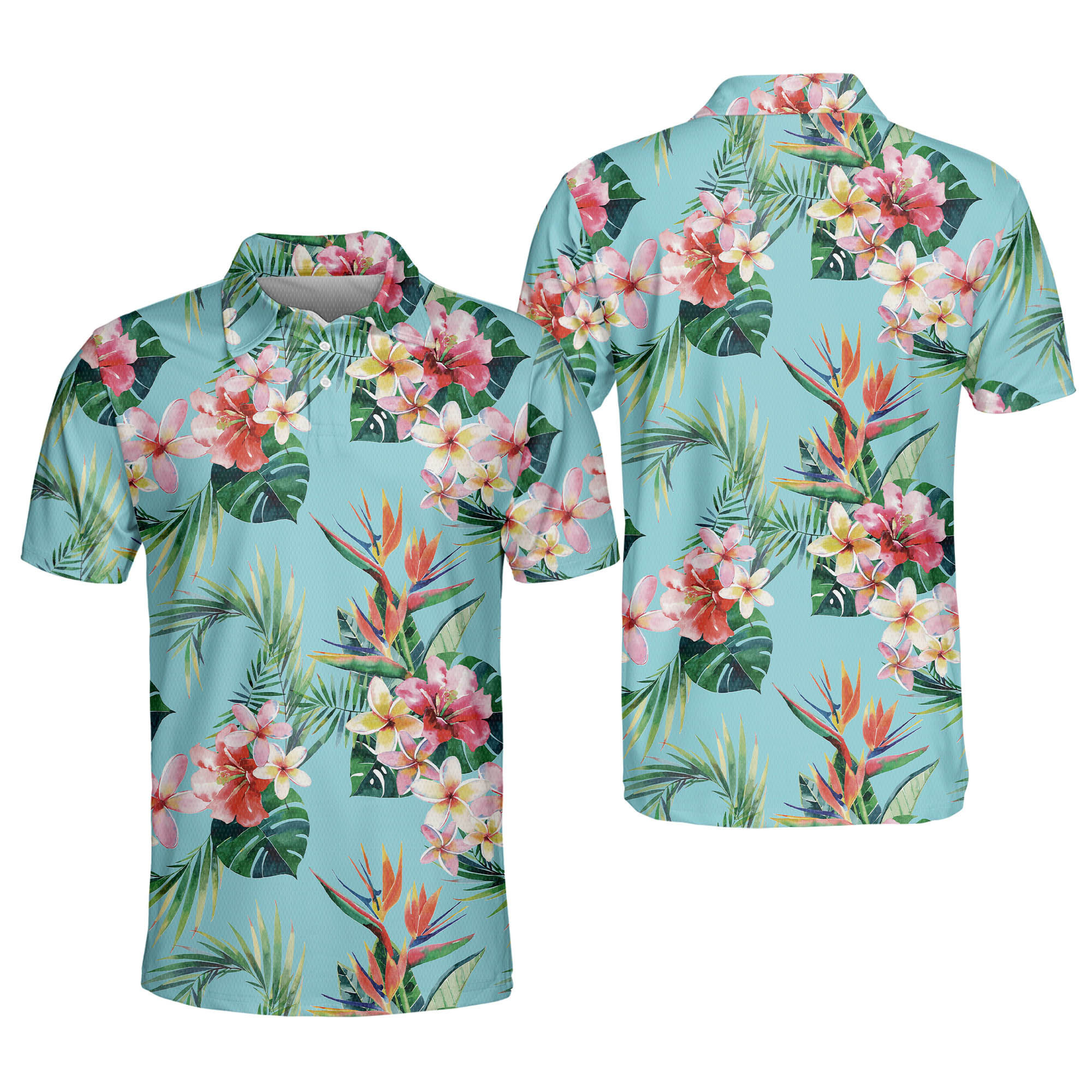 Floral Golf Polo Tropical Golf Shirts Men Mens Tropical Shirts Short Sleeve Floral Shirts Sports Polo for Men GOLF