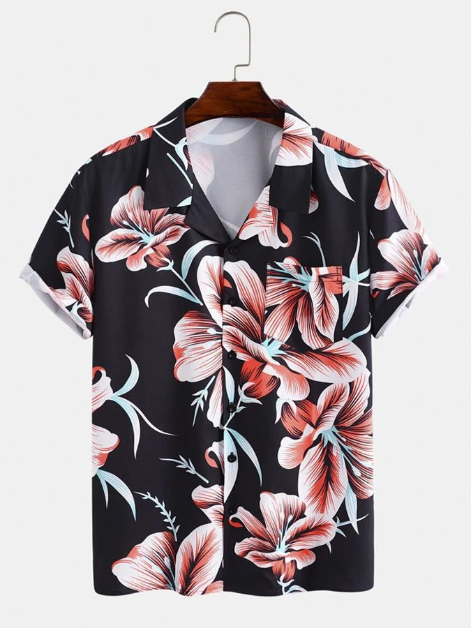 Floral Vacation Hawaiian Shirts For Men