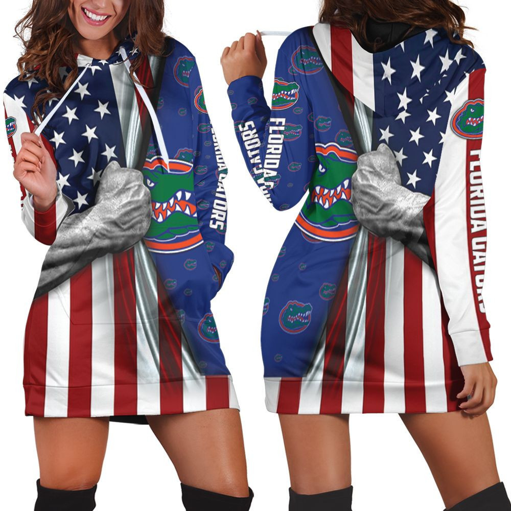Florida Gators American Flag Ripped 3d Hoodie Dress Sweater Dress Sweatshirt Dress