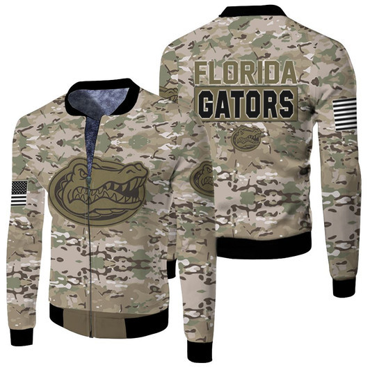 Florida Gators Camo Pattern For Gators Lover Fleece Bomber Jacket