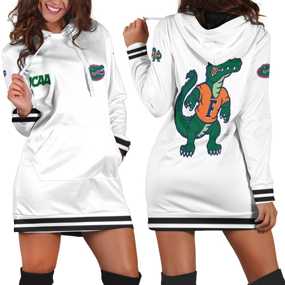 Florida Gators Ncaa Classic White With Mascot Logo Gift For Florida Gators Fans Hoodie Dress Sweater Dress Sweatshirt Dress