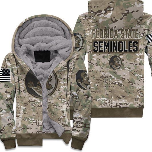 Florida State Seminoles Camo Pattern 3D Fleece Hoodie