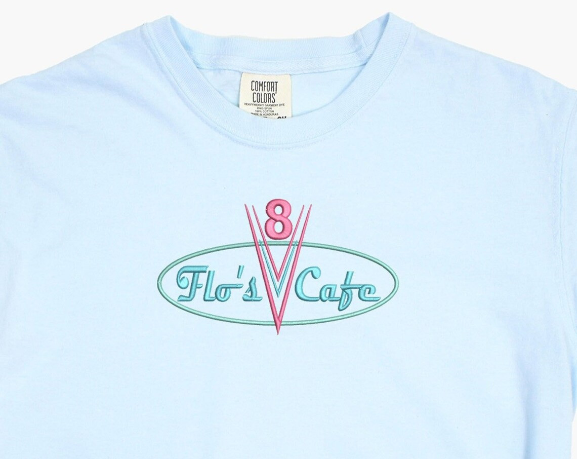 Flos V8 Cafe Embroidered Tshirt Disneyland Shirt Cars T Shirt Flos Shirt Disney Tshirt Womens Disney Shirt