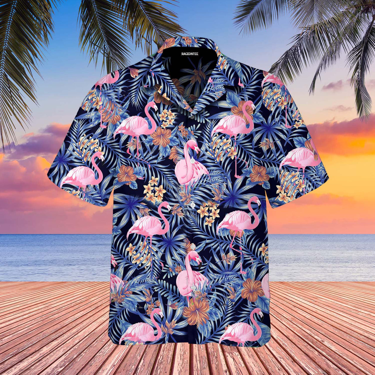 Flower Pink Flamingo Hawaiian Shirt Tropical Summer Hawaiian Shirt For Men Women