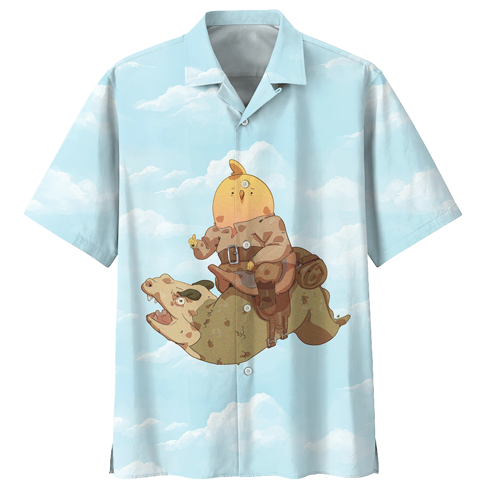 Flying Chicken Aloha Hawaiian Shirt Colorful Short Sleeve Summer Beach Casual Shirt For Men And Women