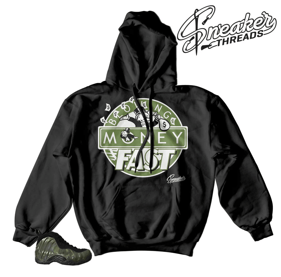 Foamposite Legion Green Blowing Money Fast Hoodie Outfit