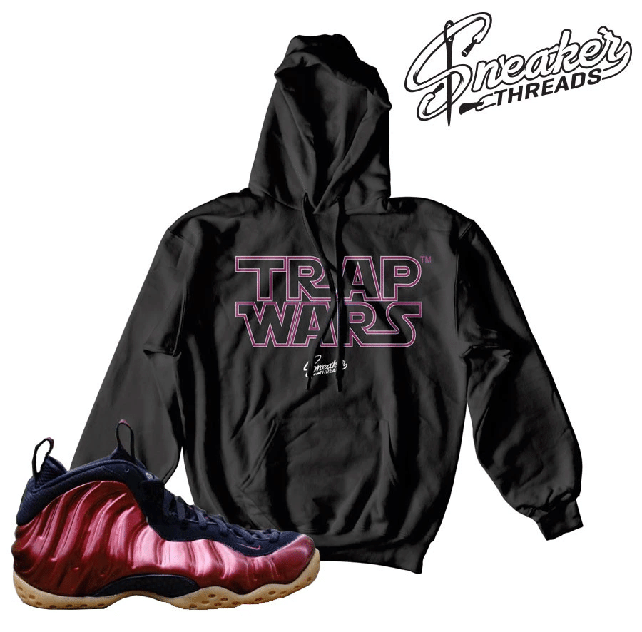 Foamposite Maroon Trap Wars Hoodie Outfit