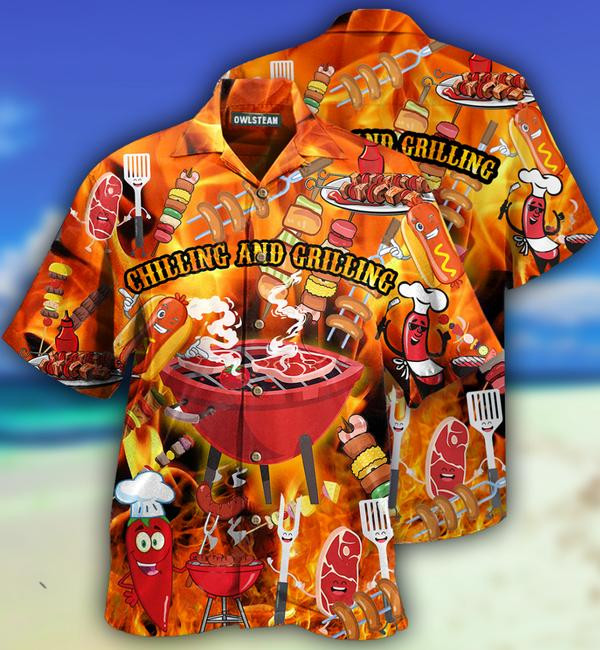 Food Chilling And Grilling Bbq Party Limited - Hawaiian Shirt - Hawaiian Shirt For Men