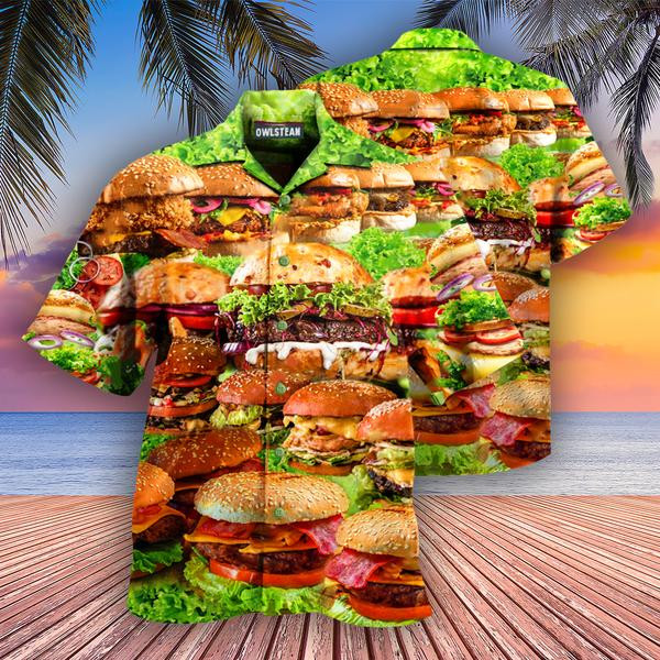 Food Is Good Mood Delicious Hamburger Edition - Hawaiian Shirt Hawaiian Shirt For Men