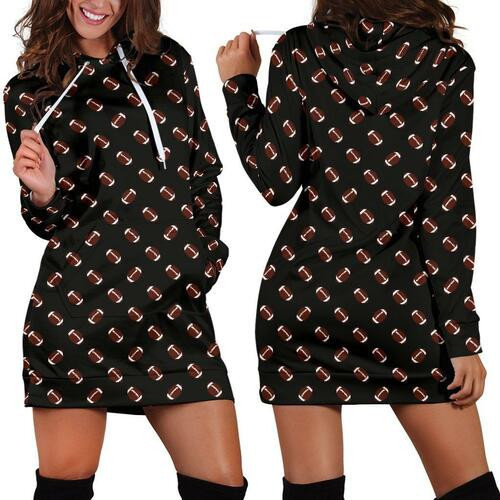 Football Pattern original Hoodie Dress Sweater Dress Sweatshirt Dress 3d All Over Print For Women Football Hoodie