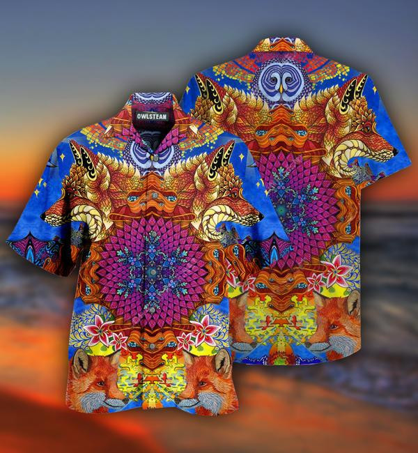 Fox Awesome Color Mix Limited Edition - Hawaiian Shirt - Hawaiian Shirt For Men, Hawaiian Shirt For Women, Aloha Shirt