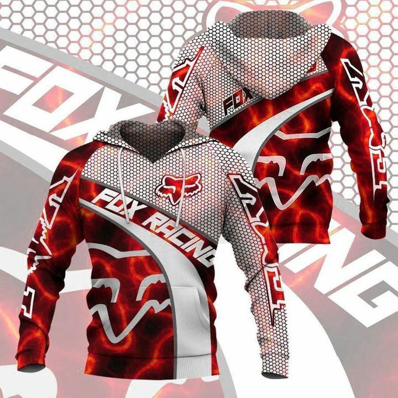 Fox Racing Red 3d Hoodie For Men For Women Fox Racing All Over Printed Hoodie Fox Racing 3d Full