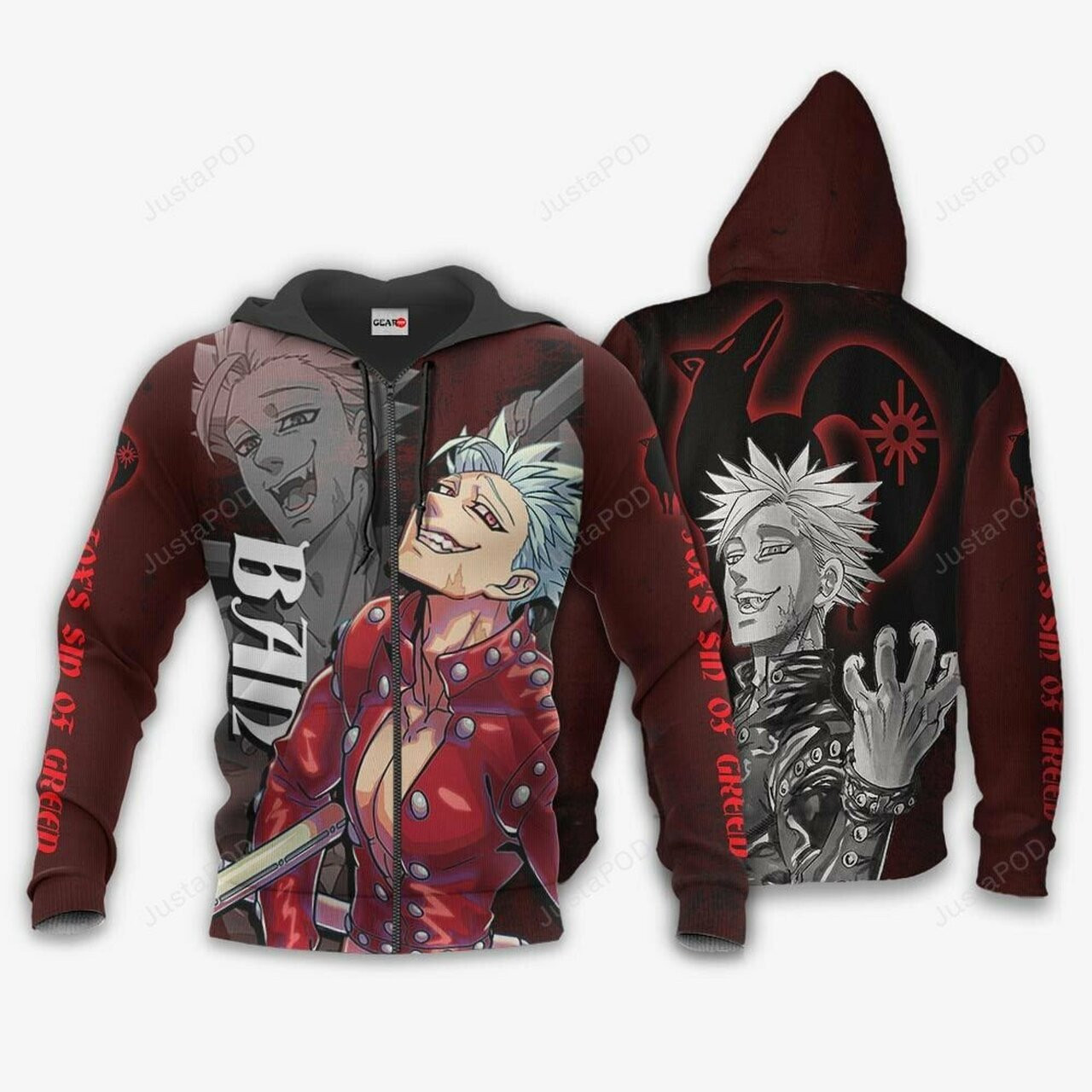 Foxs Sin Of Greed Ban Anime Seven Deadly Sins Merch 3d All Over Print Hoodie