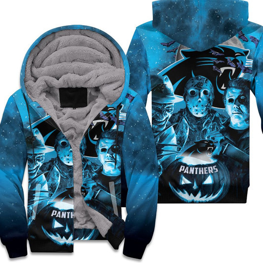 Freddy Jason Michael Myers Loves Carolina Panthers Pumpkin Head Halloween T Shirt Hoodie Sweater 3D Jersey Fleece Hoodie