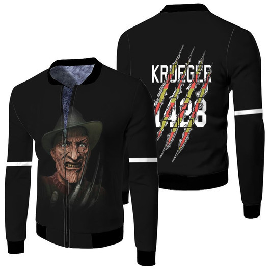 Freddy Krueger 1428 Monster Killer Halloween Black Fleece Bomber Jacket