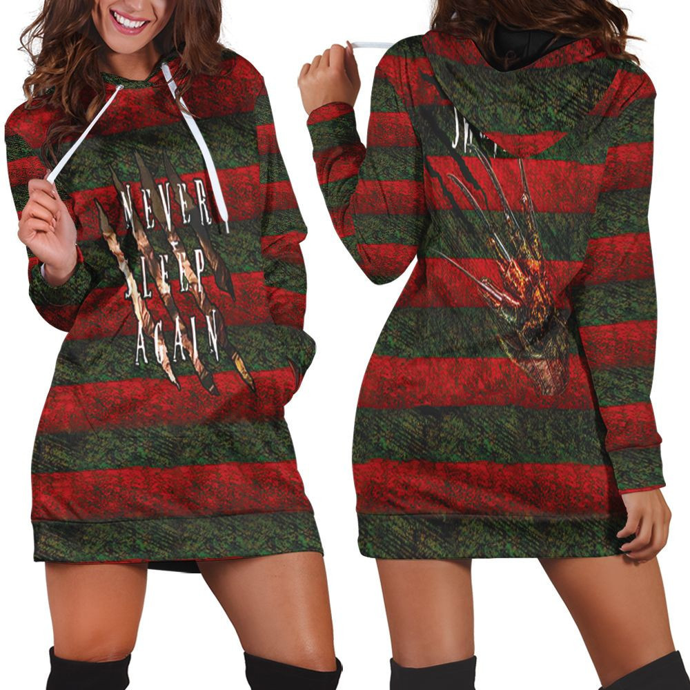 Freddy Krueger Never Sleep Again Sweet Dream Horror Film For Fan Hoodie Dress Sweater Dress Sweatshirt Dress