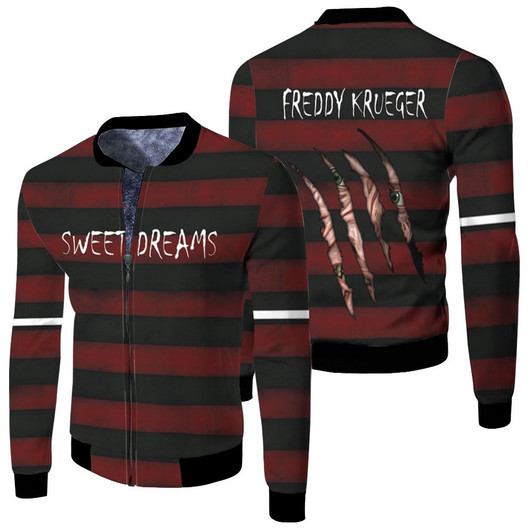 Freddy Krueger Sweet Dreams Monster Killer Horror Halloween Fleece Bomber Jacket