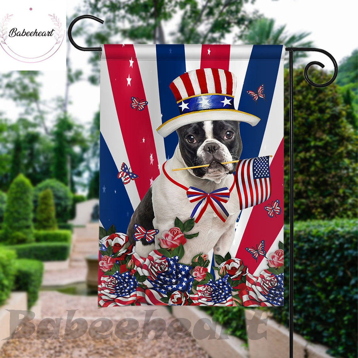 French Bulldog Dog Independence Day Flag Dog 4th Of July Flag Fourth July Dog Flag USA Independence Day Proud Nation Flags