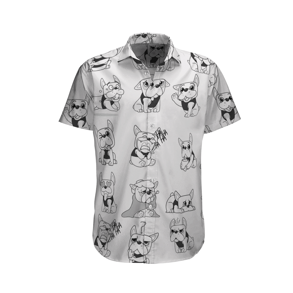 French Bulldog Emotion Aloha Hawaiian Shirt Colorful Short Sleeve Summer Beach Casual Shirt For Men And Women