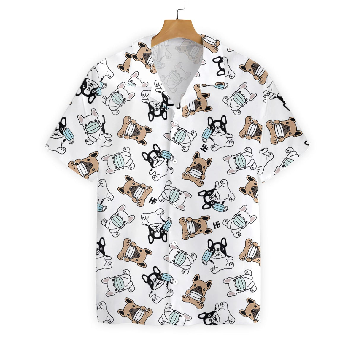 French Bulldog Face Mask Seamless Hawaiian Shirt