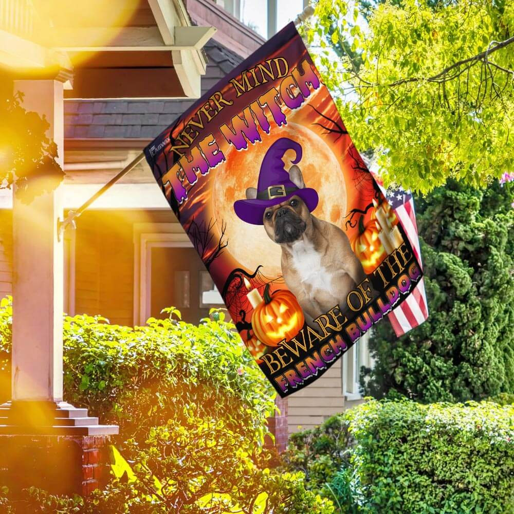 French Bulldog Halloween Beware Of The Bulldog Flag Halloween Outdoor Decor Fall Yard House Decoration