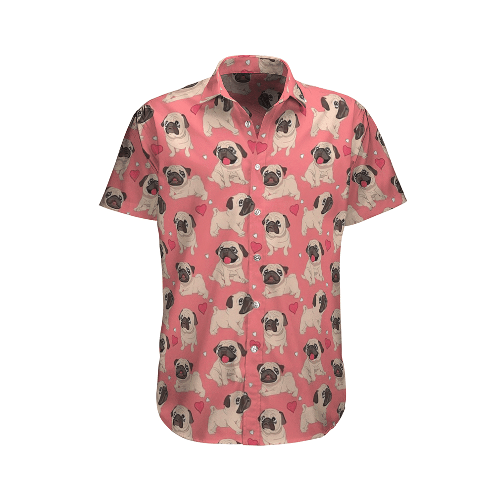 French Bulldog Heart Lover Aloha Hawaiian Shirt Colorful Short Sleeve Summer Beach Casual Shirt For Men And Women