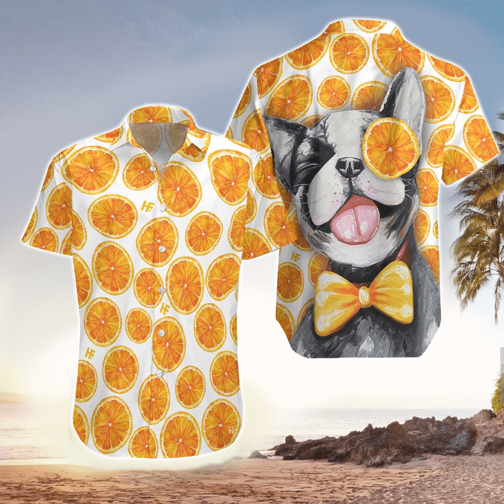 French Bulldog Lover And Orange All Over Printed Hawaiian Shirt for Men and Women