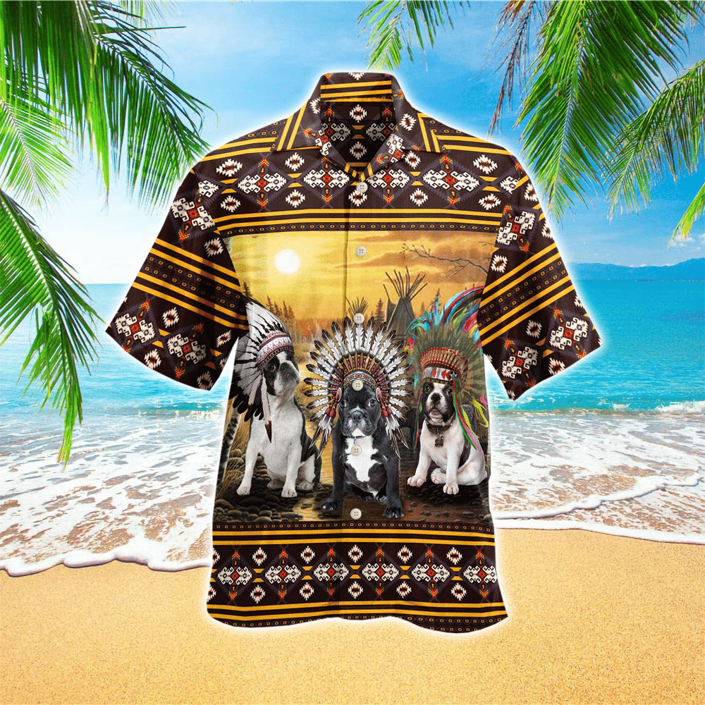 French Bulldog Native American All Over Printed Hawaiian Shirt for Men and Women