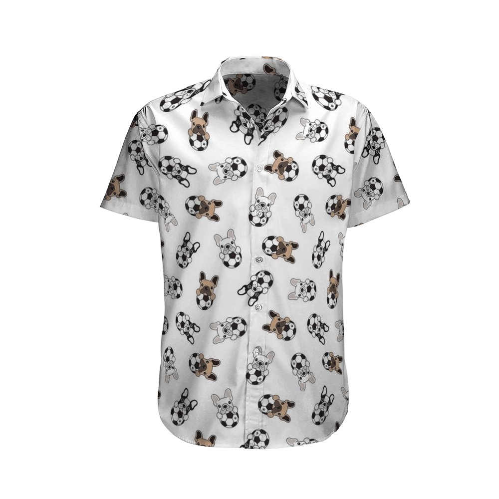 French Bulldog Playing Ball Aloha Hawaiian Shirt Colorful Short Sleeve Summer Beach Casual Shirt For Men And Women