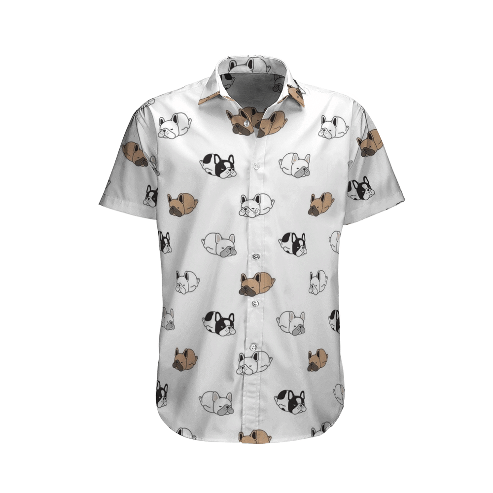 French Bulldog Sleeping Aloha Hawaiian Shirt Colorful Short Sleeve Summer Beach Casual Shirt For Men And Women