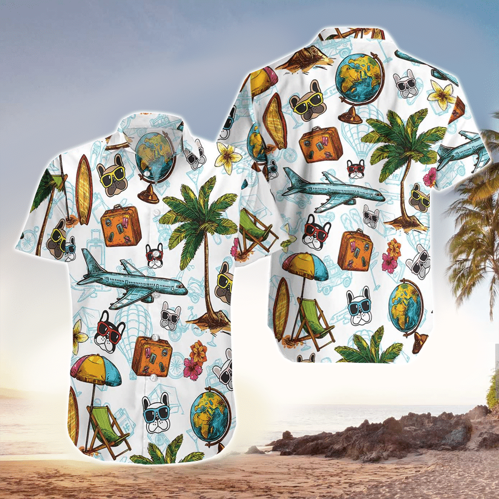 French Bulldog Sunglasses Aloha Hawaiian Shirt for Men and Women