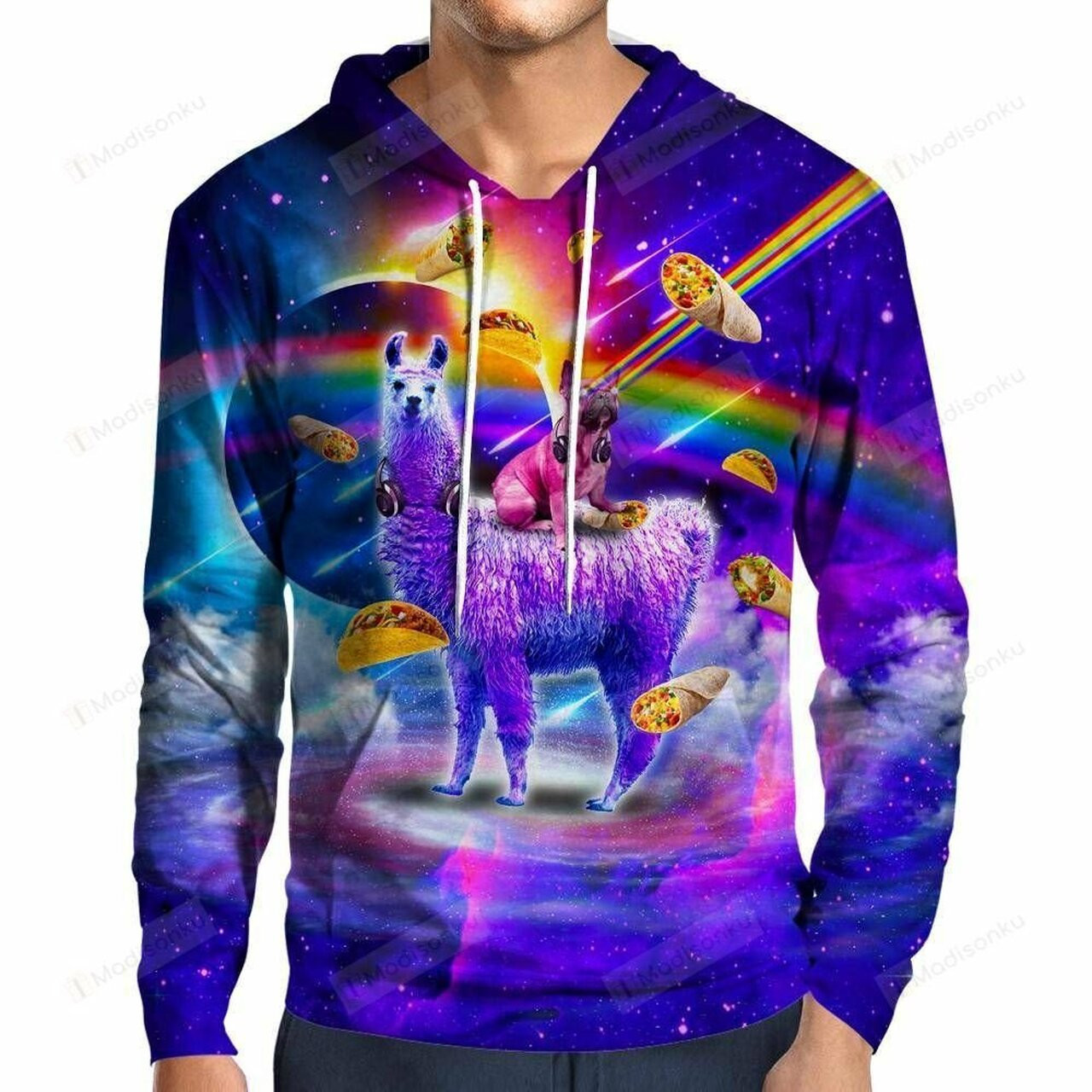 Frenchie Llama For Unisex 3d All Over Print Hoodie