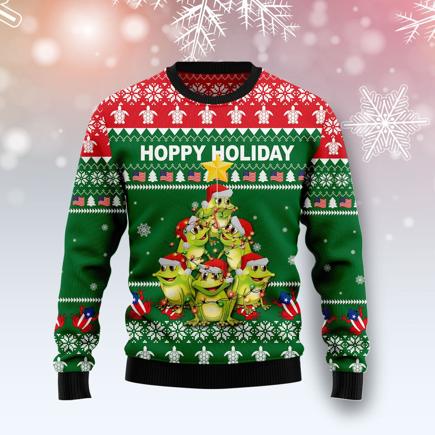 Frog Christmas Tree Ugly Christmas Sweater