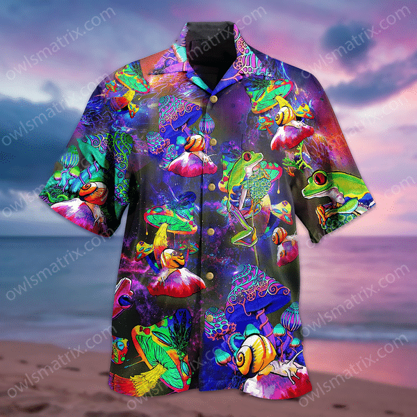 Frog Colorful Galaxy Mushroom Limited Edition - Hawaiian Shirt Hawaiian Shirt For Men