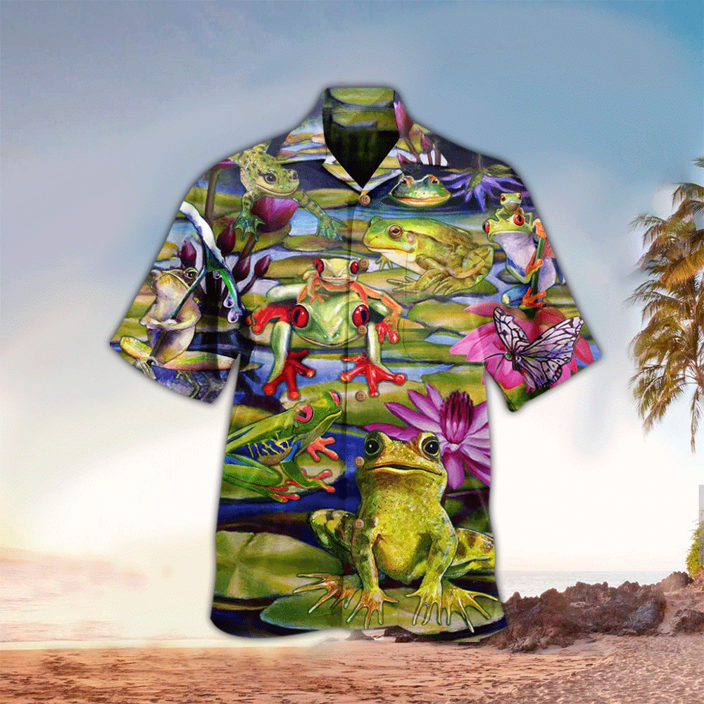 Frog Hawaiian Shirt For Men Frog Lover Gifts Shirt for Men and Women