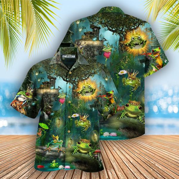 Frog Kiss A Frog Edition - Hawaiian Shirt - Hawaiian Shirt For Men, Hawaiian Shirt For Women, Aloha Shirt