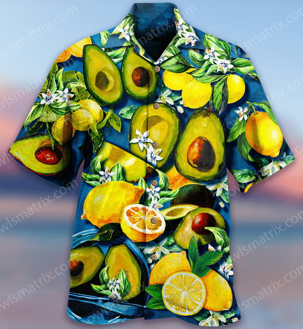 Fruit Avocado Lemon Summer Time Limited - Hawaiian Shirt - Hawaiian Shirt For Men