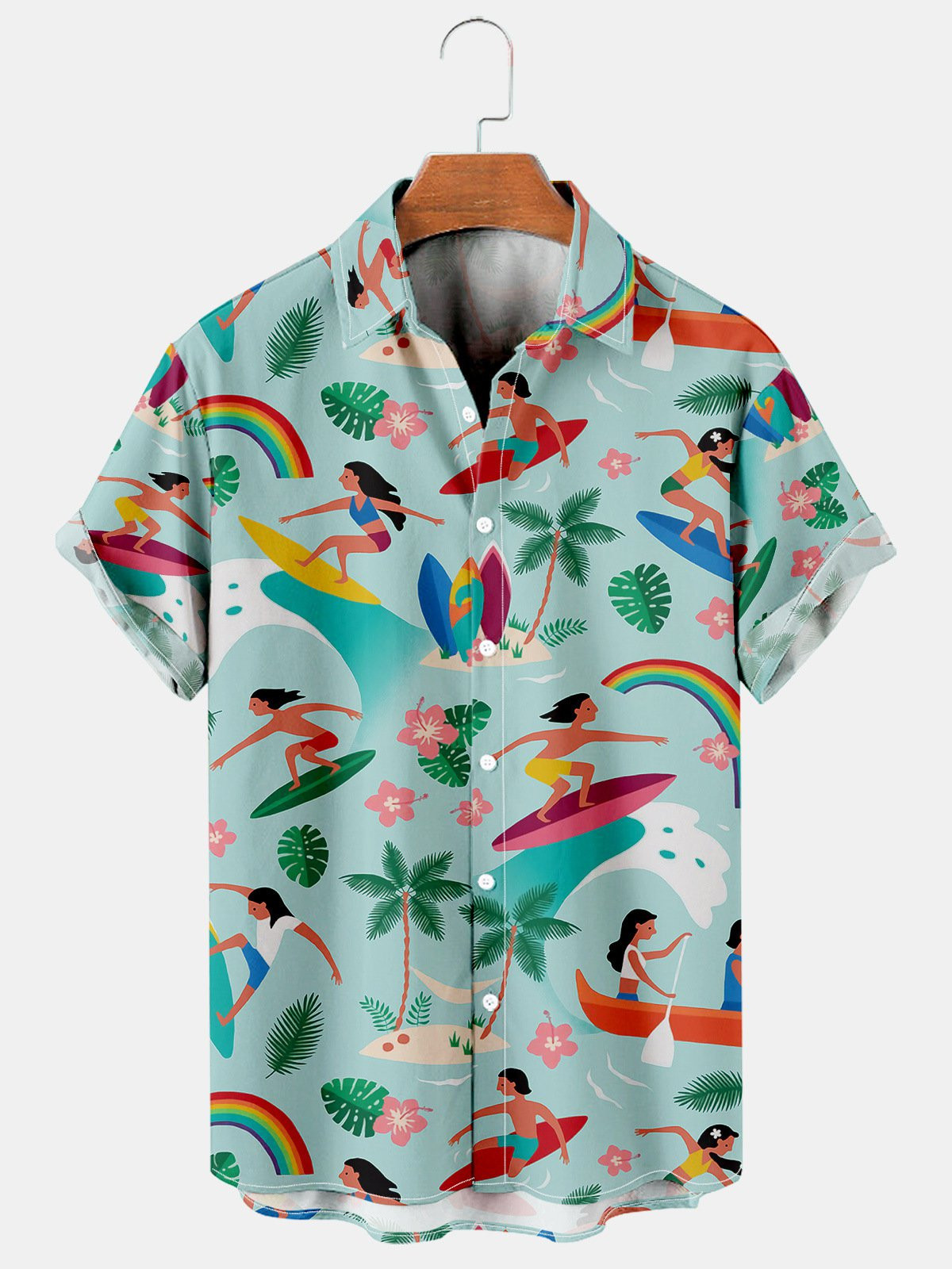 Fun Surf In The Sun Mens Hawaiian Shirts