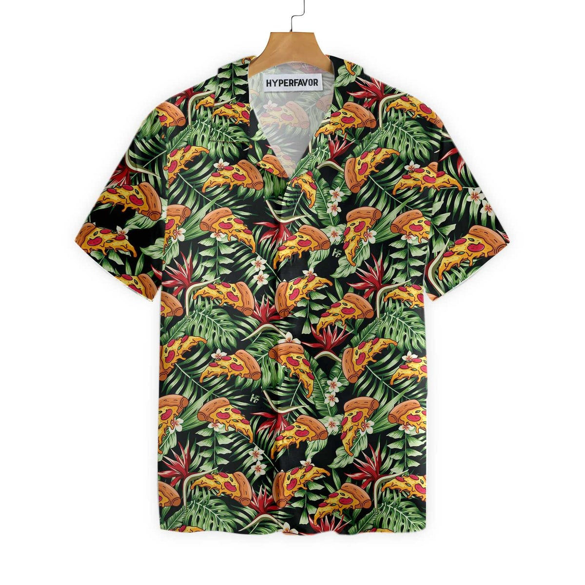 Funky Tropical Pizza Shirt For Men Hawaiian Shirt