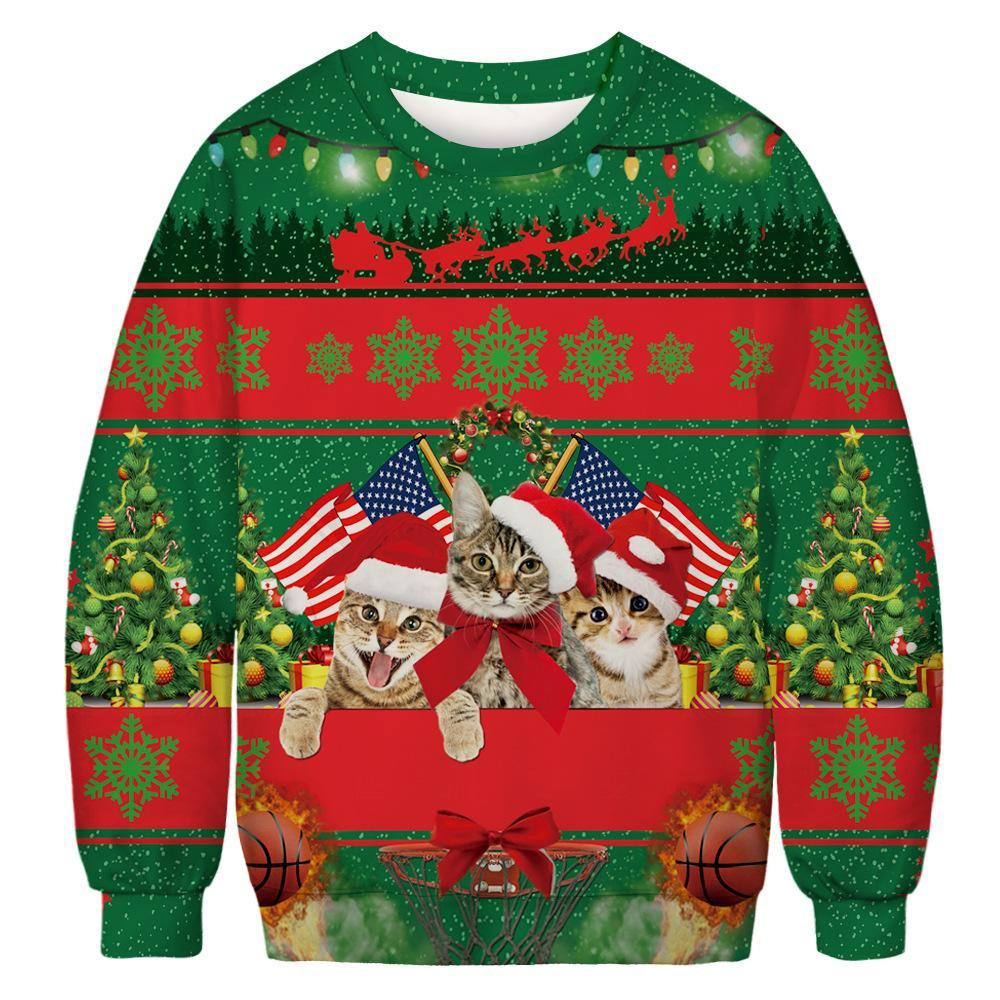 Funny Cat Ugly Christmas Sweater Ugly Sweater For Men Women