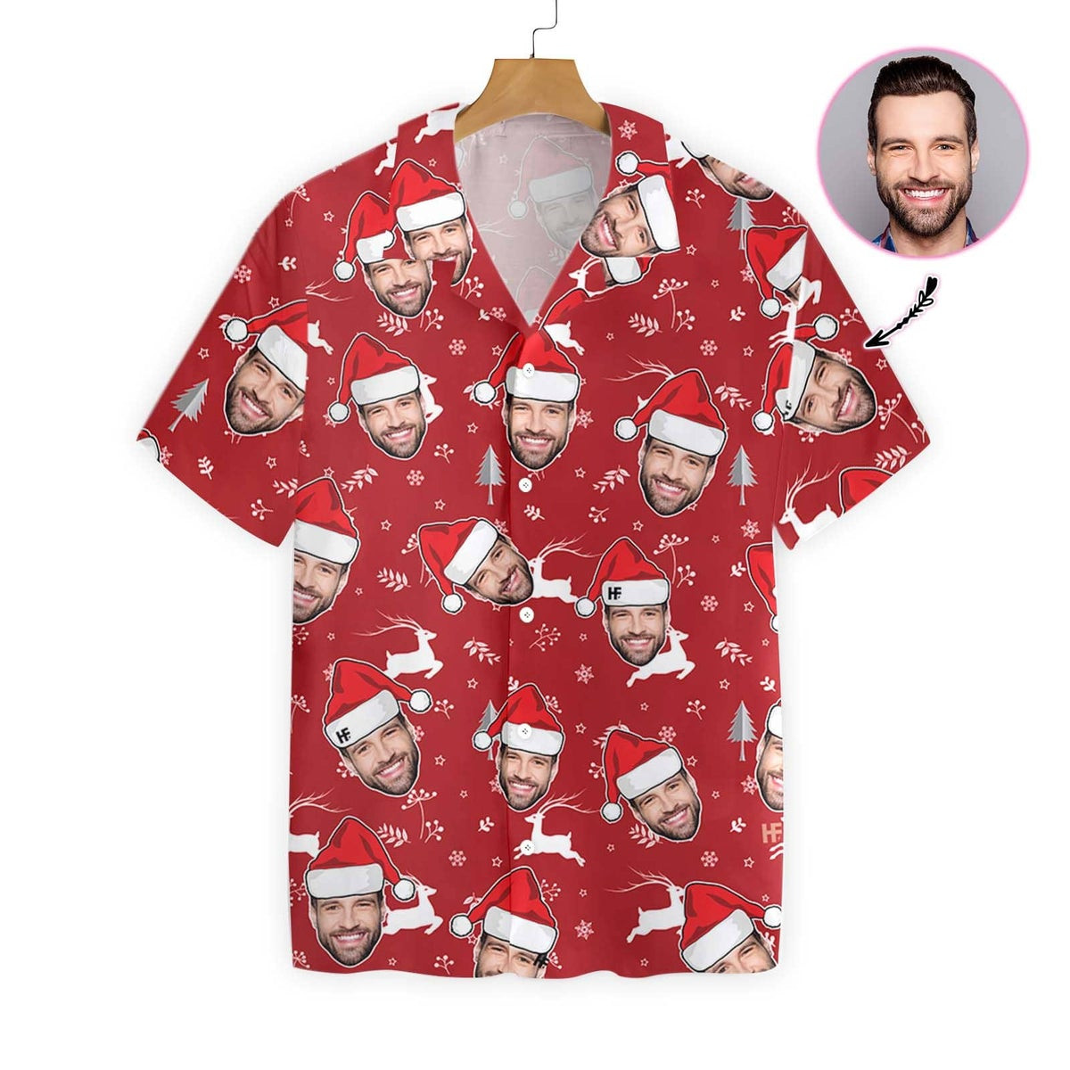 Funny Custom Face Christmas Custom Hawaiian Shirt