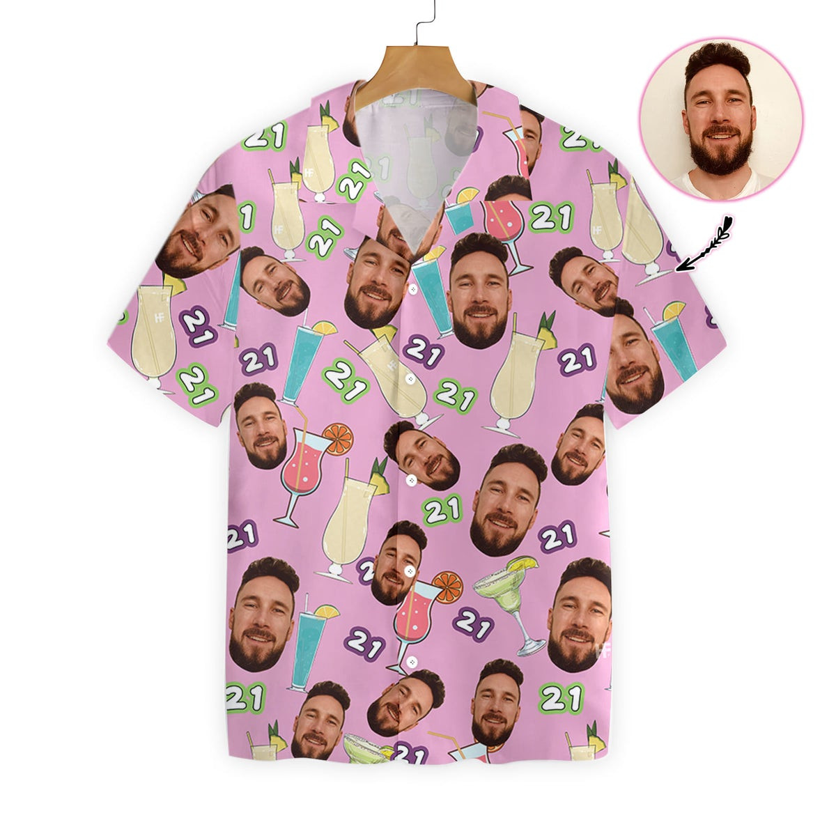 Funny Custom Face Cocktail Custom Hawaiian Shirt