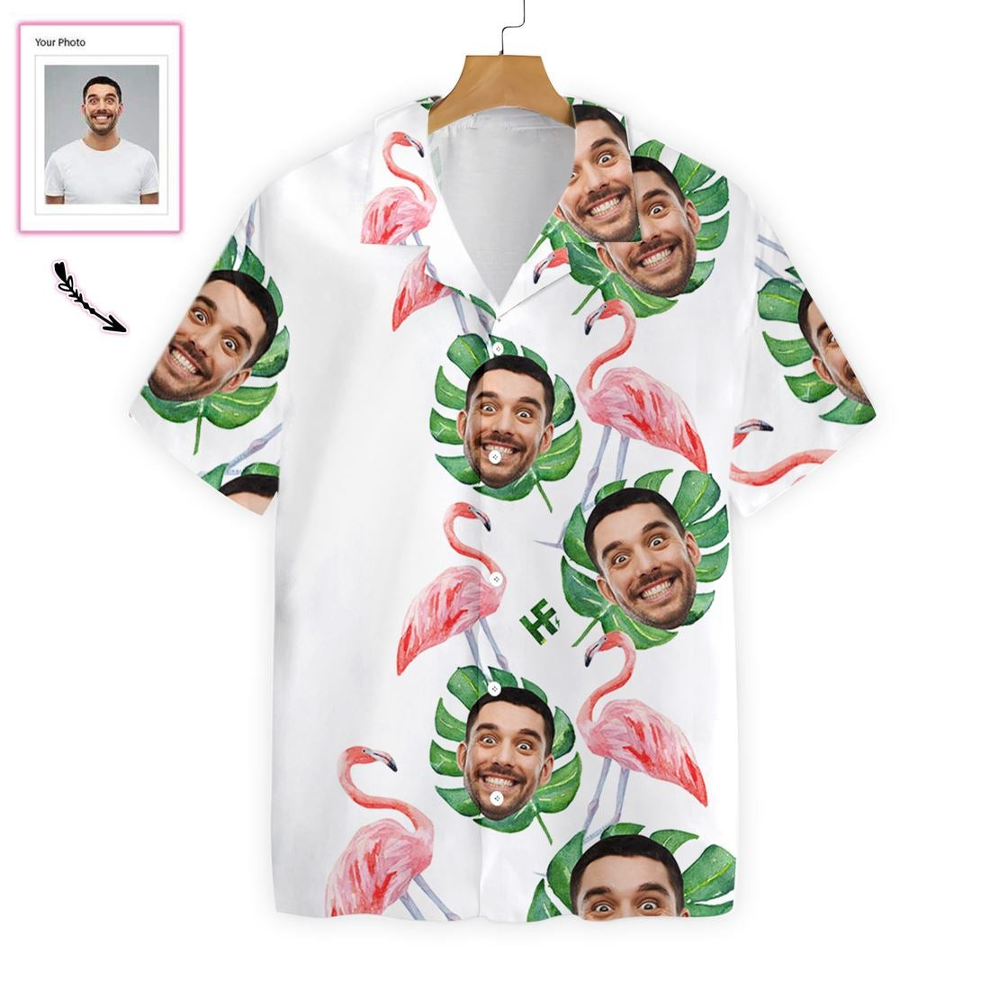 Funny Custom Face Flamingo Custom Hawaiian Shirt