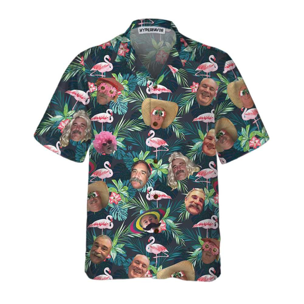 Funny Custom Face Flamingo Hawaiian Shirt