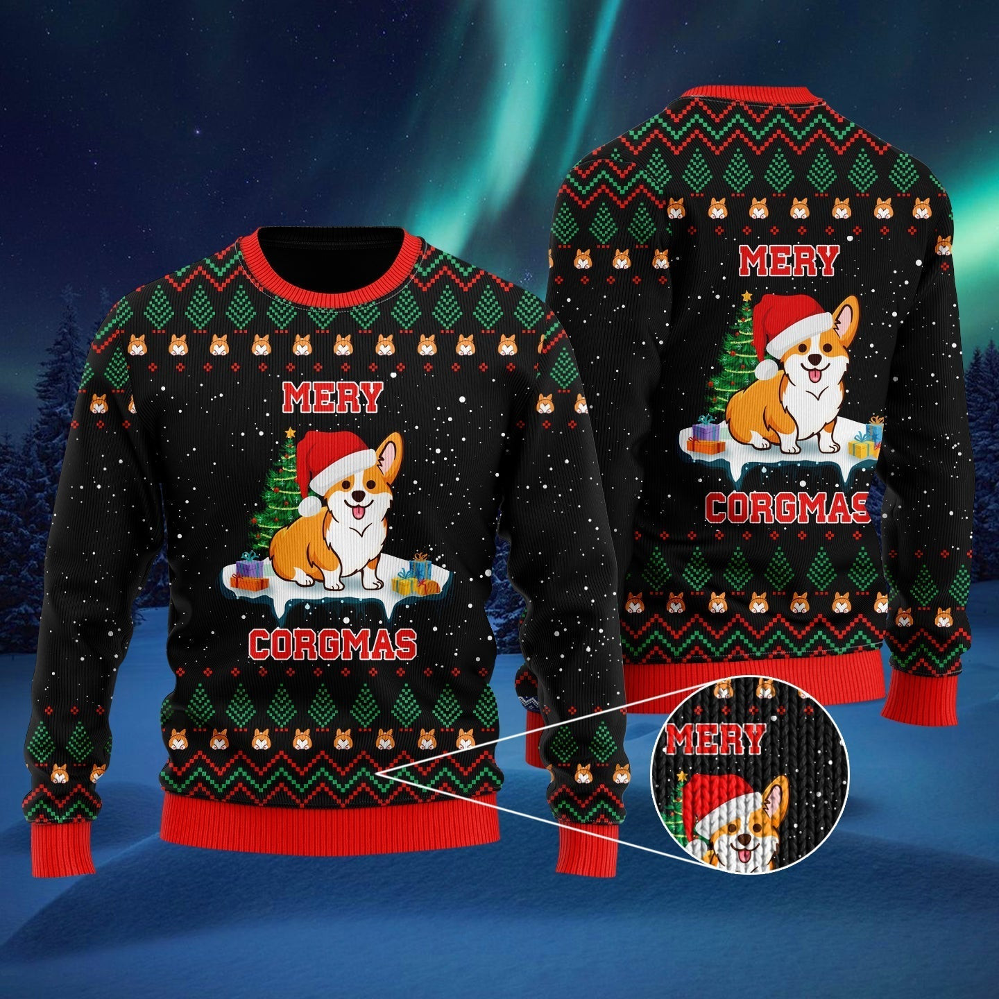 Funny Dog Merry Corgmas Ugly Christmas Sweater Ugly Sweater For Men Women