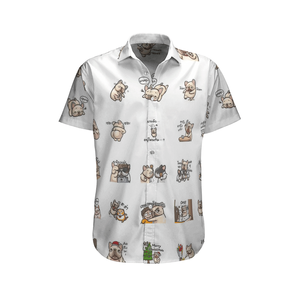 Funny French Bulldog Merry Christmas Aloha Hawaiian Shirt Colorful Short Sleeve Summer Beach Casual Shirt For Men And Women