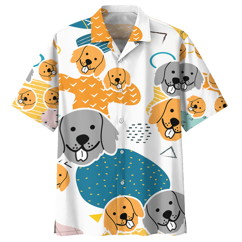 Funny Golden Retriever Dog Aloha Hawaiian Shirt Colorful Short Sleeve Summer Beach Casual Shirt For Men And Women